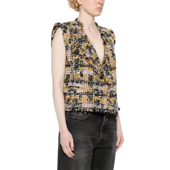 NEW ISABEL MARANT djiroy vest in lilac/yellow - Picture 2 of 3